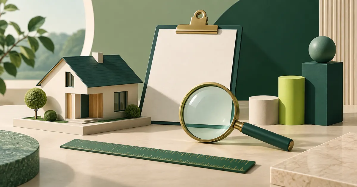 Documents d’évaluation et maquette de maison pour expliquer la valeur vénale d’un bien.