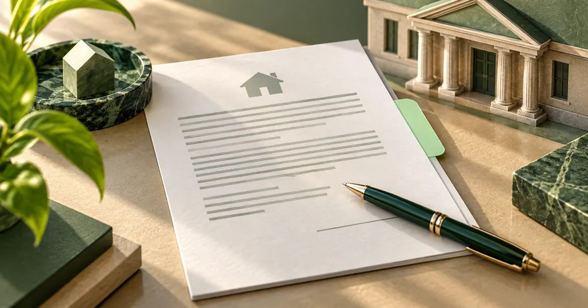 Illustration d’un avenant posé sur un document de prêt.